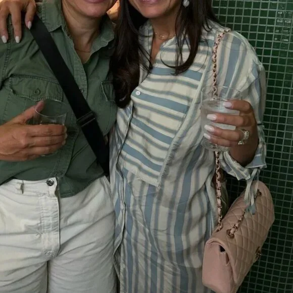 Striped Long Sleeve Button-Up Dress - Picture 6 of 6